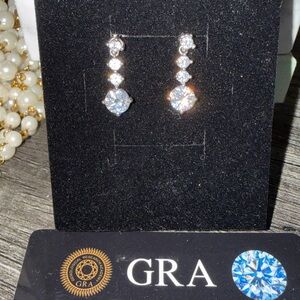 Moissanite drop earrings 925